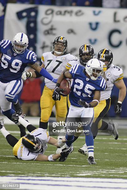 Pittsburgh Steelers quarterback Ben Roethlisberger was able to turn and make a game saving tackle of Indianapolis Colts defensive back Nick Harper as...