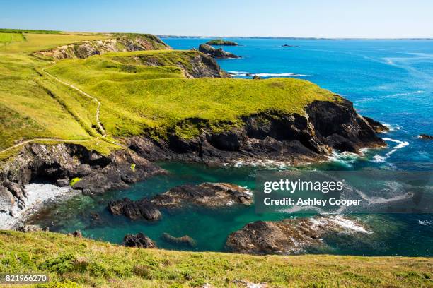 coastal scenery between solva and st davids, pemrokeshire, wales, uk. - pembroke stock pictures, royalty-free photos & images