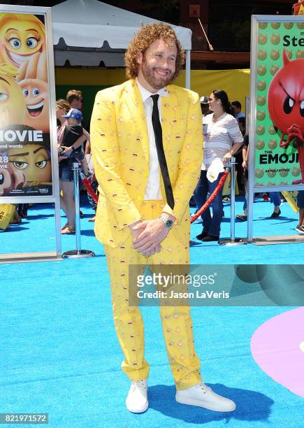Actor T.J. Miller attends the premiere of "The Emoji Movie" at Regency Village Theatre on July 23, 2017 in Westwood, California.