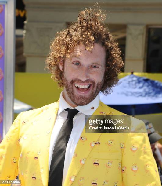 Actor T.J. Miller attends the premiere of "The Emoji Movie" at Regency Village Theatre on July 23, 2017 in Westwood, California.