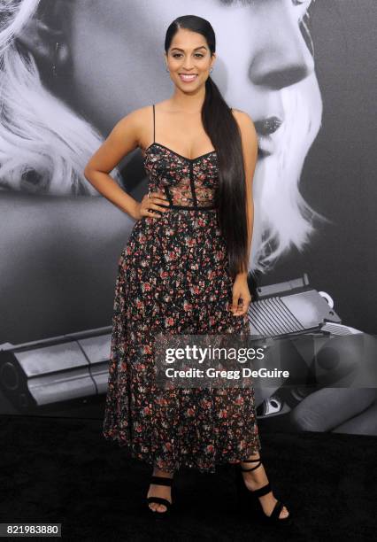 Lilly Singh arrives at the premiere of Focus Features' "Atomic Blonde" at The Theatre at Ace Hotel on July 24, 2017 in Los Angeles, California.