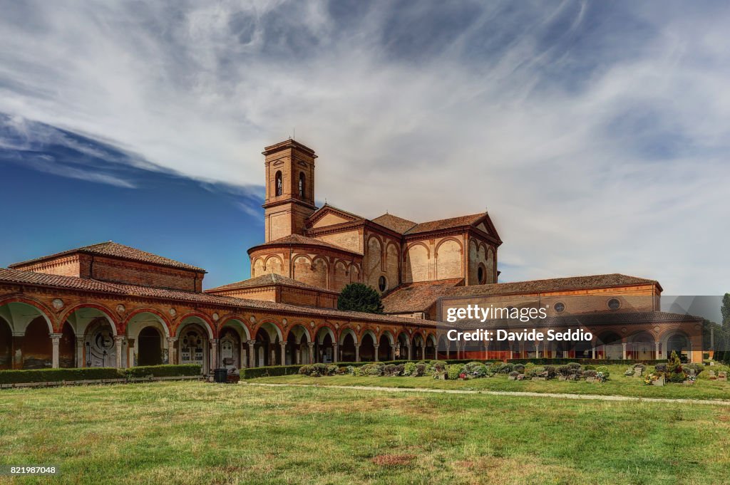 View of the Renaissance style Carthusian order church "San Cristoforo alla Certosa" also called the Certosa di Ferrara.
