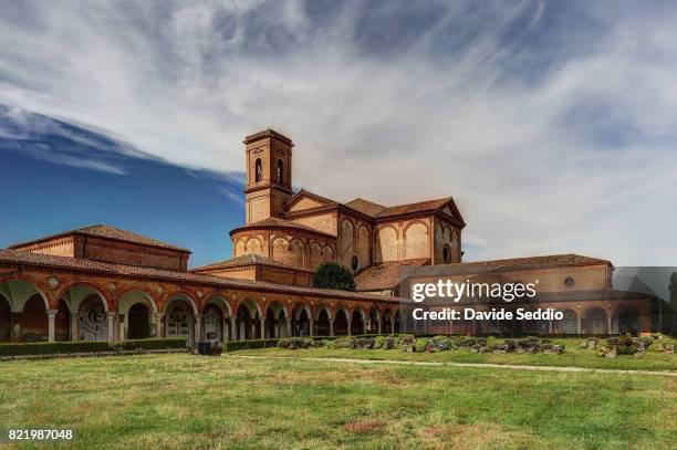 view of the renaissance style carthusian order church "san cristoforo alla certosa" also called the certosa di ferrara. - ferrara - fotografias e filmes do acervo