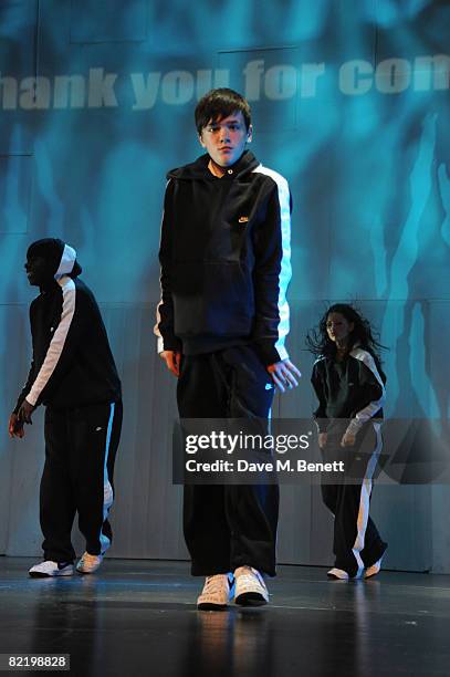 Britain's Got Talent winner George Sampson performs during the first night of "Into the Hoods" at the Novello Theatre on August 6, 2008 in London,...