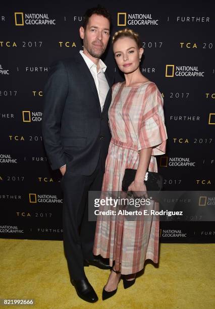 Director Michael Polish and actress Kate Bosworth attend the 2017 Summer TCA Tour National Geographic Party at The Waldorf Astoria Beverly Hills on...