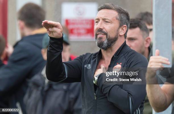 Derek McInnes Manager of Aberdeen during the Brechin City v Aberdeen - Pre Season Friendly, at Glebe Park on July 23, 2017 in Brechin, Scotland.