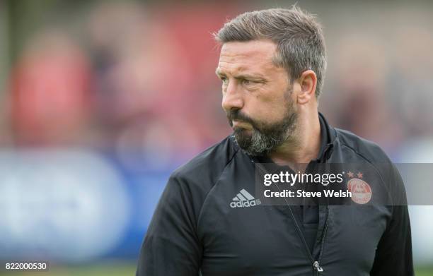 Derek McInnes Manager of Aberdeen during the Brechin City v Aberdeen - Pre Season Friendly, at Glebe Park on July 23, 2017 in Brechin, Scotland.