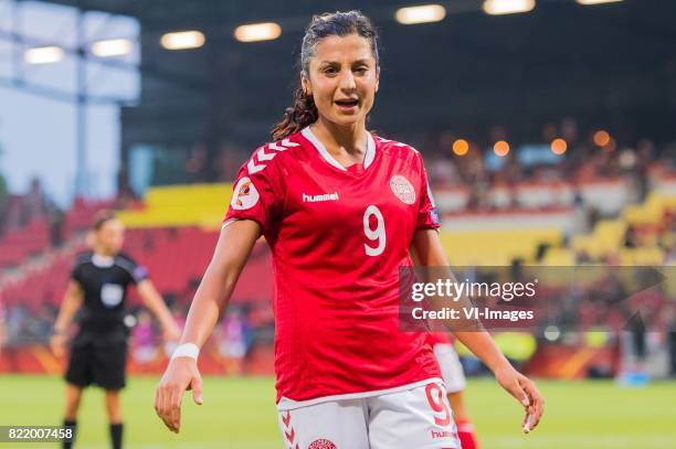 Nadia Nadim of Denmark during the UEFA WEURO 2017 Group A group stage match between Norway and Denmark at The Adelaarshorst on July 24, 2017 in...