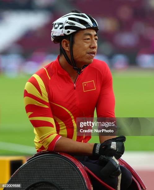 Chengming Liu of China compete Men's 800m T54 Final during World Para Athletics Championships at London Stadium in London on July 21, 2017