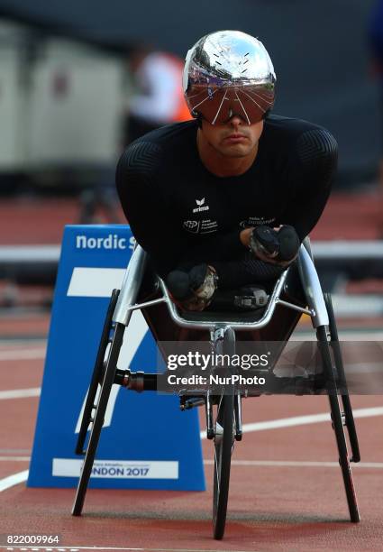 Marcel Hug of Switzerland compete Men's 800m T54 Final during World Para Athletics Championships at London Stadium in London on July 21, 2017