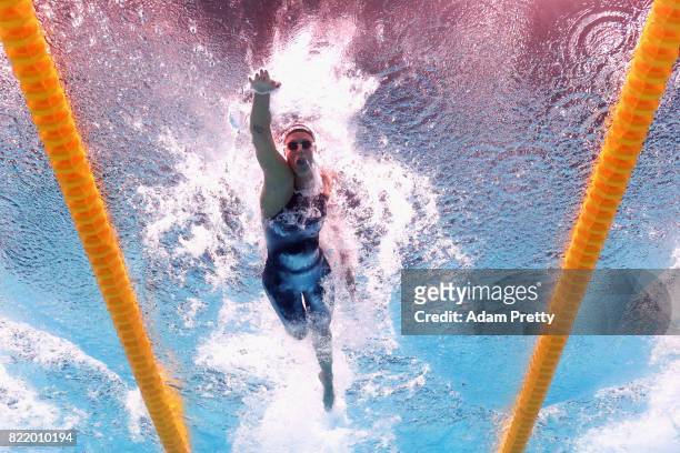 Federica Pellegrini of Italy competes during the Women's 200m Freestyle Heats on day twelve of the Budapest 2017 FINA World Championships on July 25,...