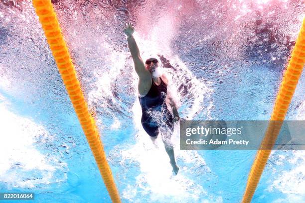 Katie Ledecky of the United States competes during the Women's 200m Freestyle Heats on day twelve of the Budapest 2017 FINA World Championships on...