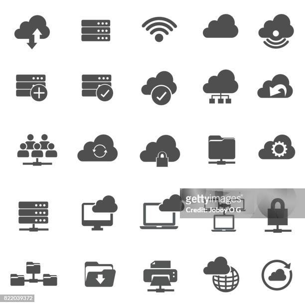 ilustra�ções, clipart, desenhos animados e ícones de tecnologia de rede - nuvem