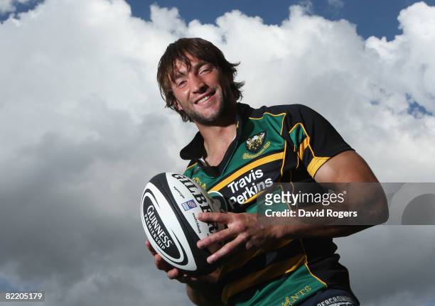 Neil Best, the Northampton Saints flank forward poses during the Northampton Saints media day held at Franklin's Gardens on August 7,2008 in...