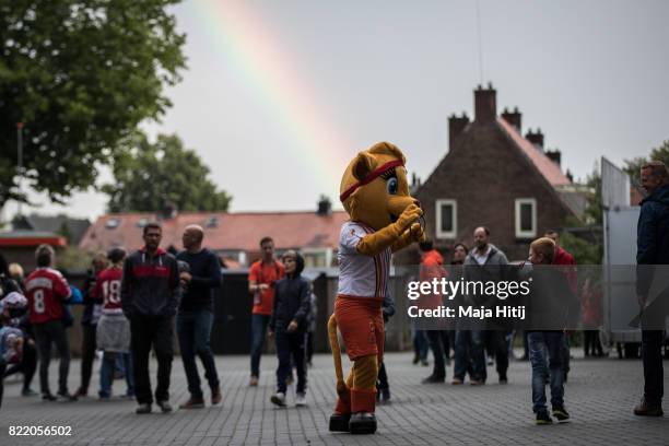 Rainbow is seen near the entrance to the Stadion De Adelaarshorst prior the Group A match between Norway and Denmark during the UEFA Women's Euro...