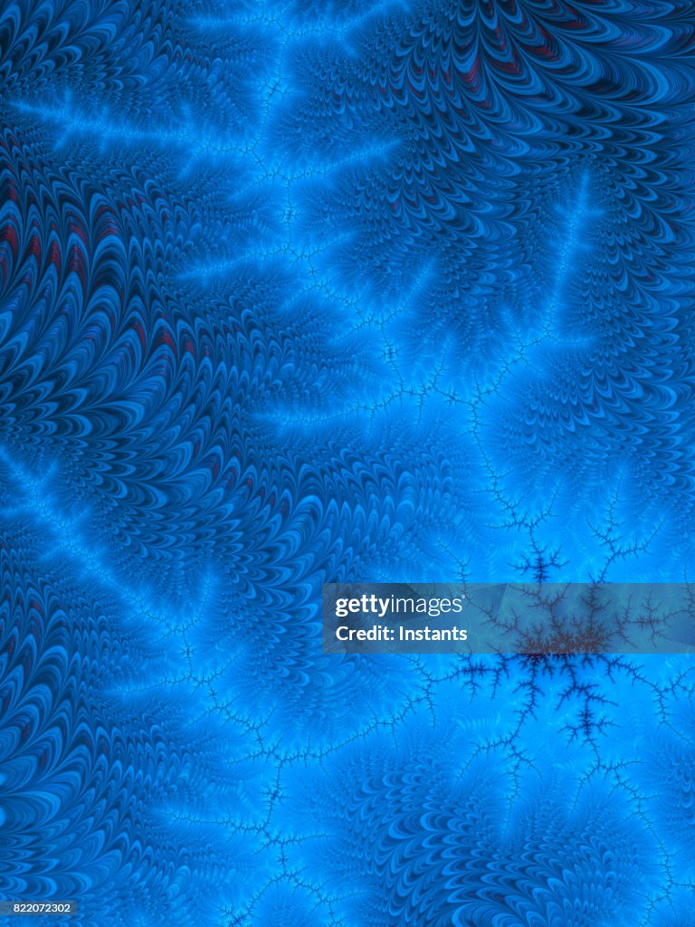 Hohe Auflösung-blau und rot Fraktale Hintergrund, die Muster der Synapsen zu erinnern.