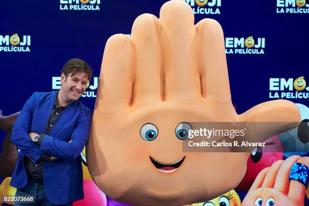 Actor Carlos Latre attends 'Emoji La Pelicula' photocall at La Casa del Lector on July 25, 2017 in Madrid, Spain.