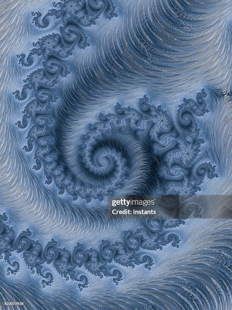 Fondo fractal abstracto azul pastel de alta resolución.