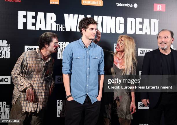 Daniel Sharman and Ruben Blades attend 'Fear The Walking Dead' photocall at Callao Cinema on July 24, 2017 in Madrid, Spain.
