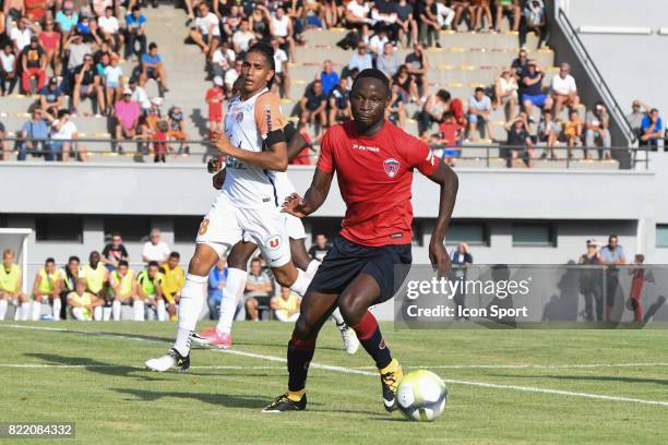 Joseph Romeric Lopy during the friendly match between Montpellier Herault and Clermont foot on July 19, 2017 in Millau, France.