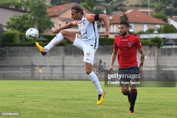 Kevin Berigaud during the friendly match between Montpellier Herault and Clermont foot on July 19, 2017 in Millau, France.