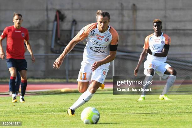 Kevin Berigaud during the friendly match between Montpellier Herault and Clermont foot on July 19, 2017 in Millau, France.