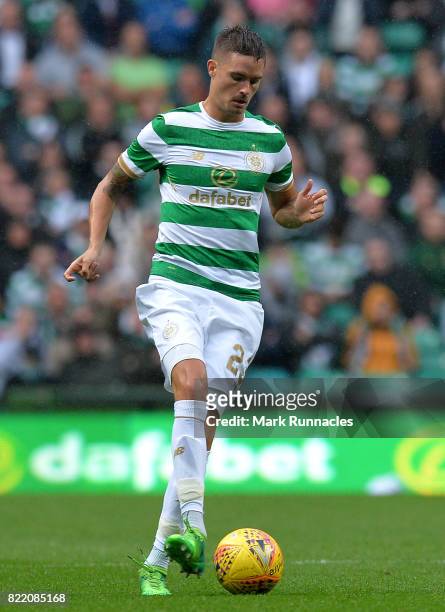 Mikael Lustig of Celtic in action during the UEFA Champions League Qualifying Second Round, Second Leg match between Celtic and Linfield at Celtic...