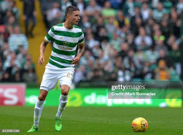 Mikael Lustig of Celtic in action during the UEFA Champions League Qualifying Second Round, Second Leg match between Celtic and Linfield at Celtic...