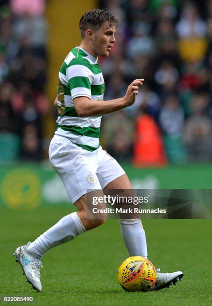 James Forrest of Celtic in action during the UEFA Champions League Qualifying Second Round, Second Leg match between Celtic and Linfield at Celtic...