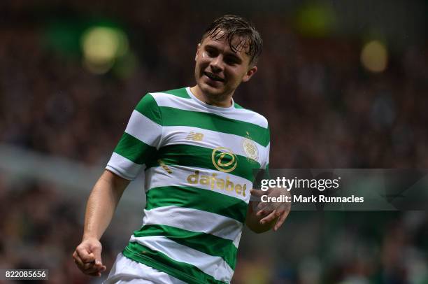 James Forrest of Celtic in action during the UEFA Champions League Qualifying Second Round, Second Leg match between Celtic and Linfield at Celtic...