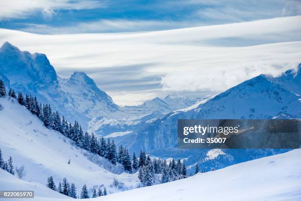 swiss alps mountain range - bernese alps stock pictures, royalty-free photos & images
