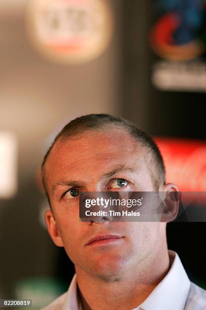 Darren Lockyer captain of the Australian Kangaroos during a Rugby League World Cup Press Conference at Mt Smart Stadium on August 8, 2008 in...