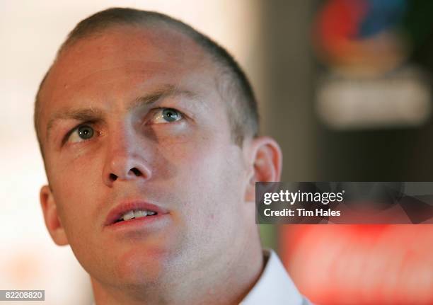 Darren Lockyer captain of the Australian Kangaroos during a Rugby League World Cup Press Conference at Mt Smart Stadium on August 8, 2008 in...