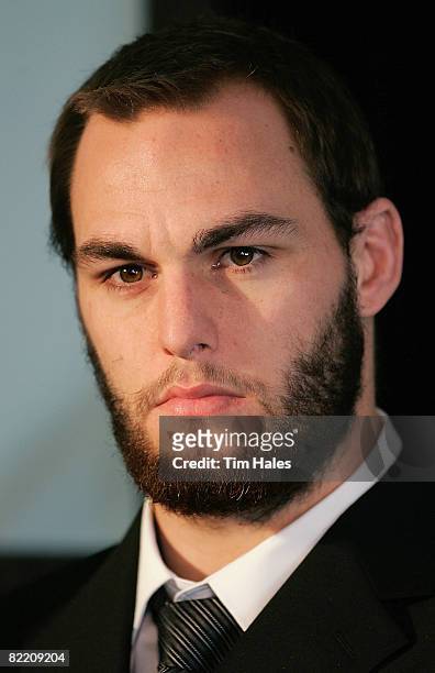Simon Mannering of the New Zealand Kiwis attends a Rugby League World Cup Press Conference at Mt Smart Stadium on August 8, 2008 in Auckland, New...