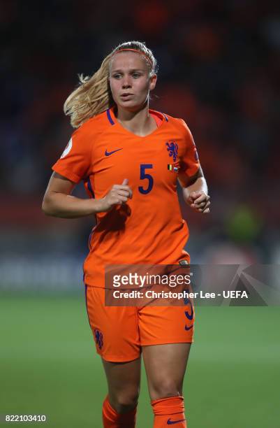 Kika van Es of the Netherlands in action during the UEFA Women's Euro 2017 Group A match between Belgium and Netherlands at Koning Willem II Stadium...