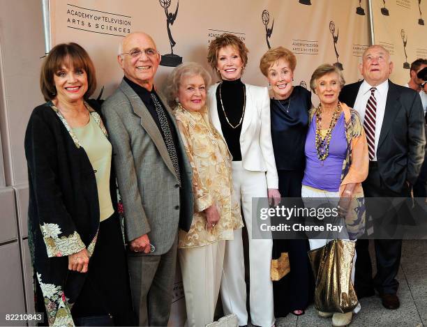 Valerie Harper, Gavin Macleod, Betty White, Mary Tyler Moore, Georgia Engel, Cloris Leachman and Ed Asner arrive at the Academy of Television Arts &...