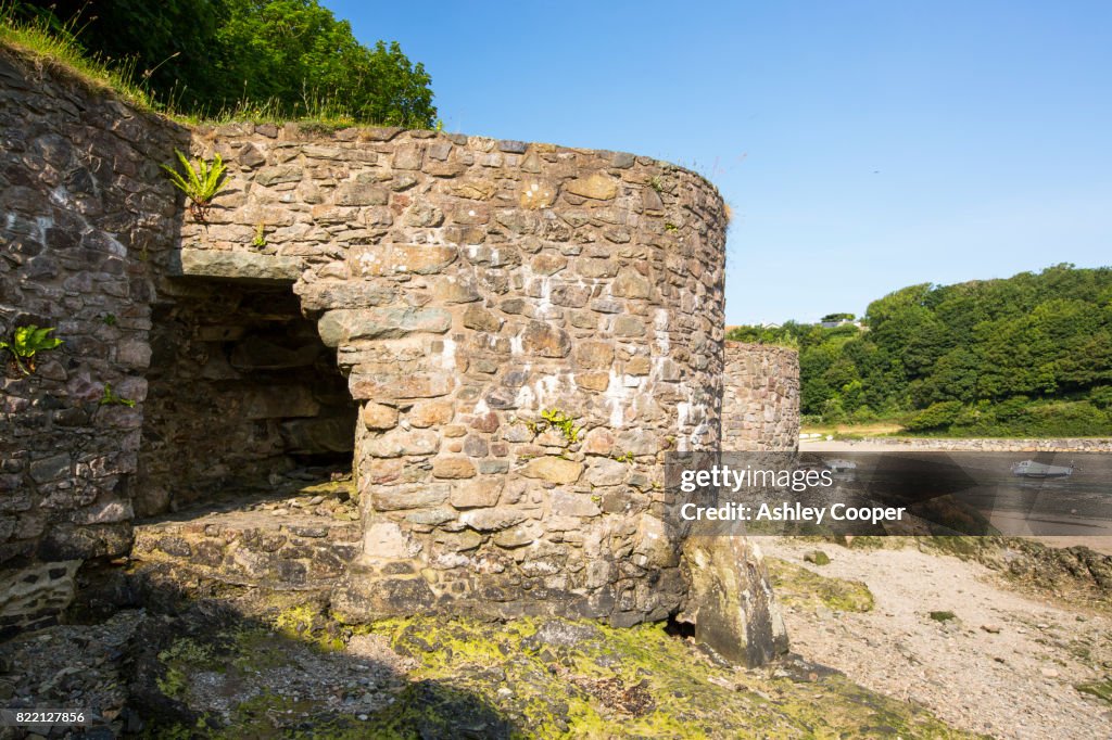 Lime Kilns at the edge of Solva Harbour, Pembrokeshire, UK.