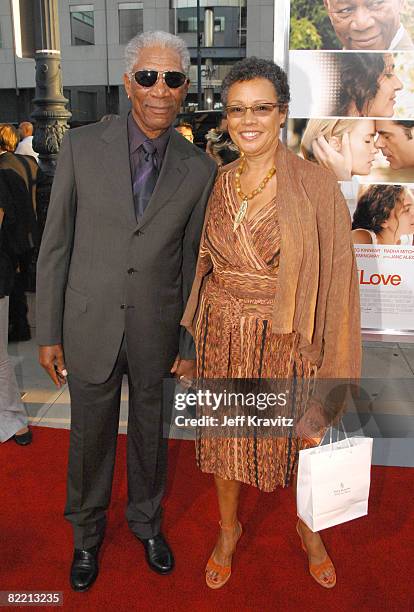 Actor Morgan Freeman and wife Myrna Colley-Lee arrive at the "Feast of Love" premiere at The Academy of Motion Picture Arts and Sciences on September...