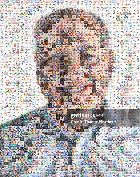 senior maschile di immagini in pillole - mosaico foto e immagini stock