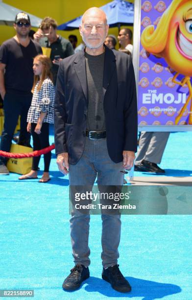 Sir Patrick Stewart attends the premiere of Columbia Pictures and Sony Pictures Animation's 'The Emoji Movie' at Regency Village Theatre on July 23,...