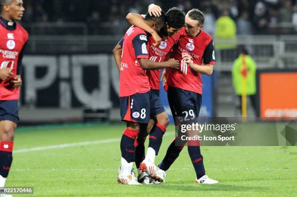 Joie Michel BASTOS / DE MELO / DUMONT - - Lyon / Lille - 9e journee Ligue 1,