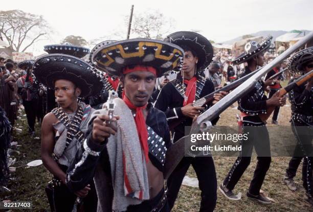 Cowboy performers in Trinidad Carnival photographed in February 1967. .