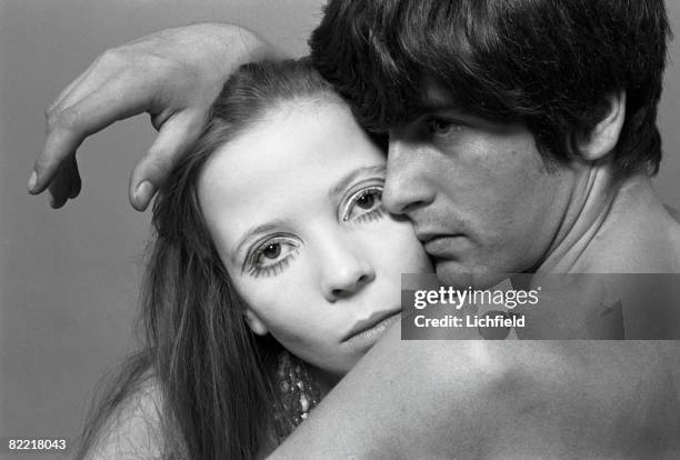 American fashion model Penelope Tree and a male model photographed in the Studio on 1st November 1967. .