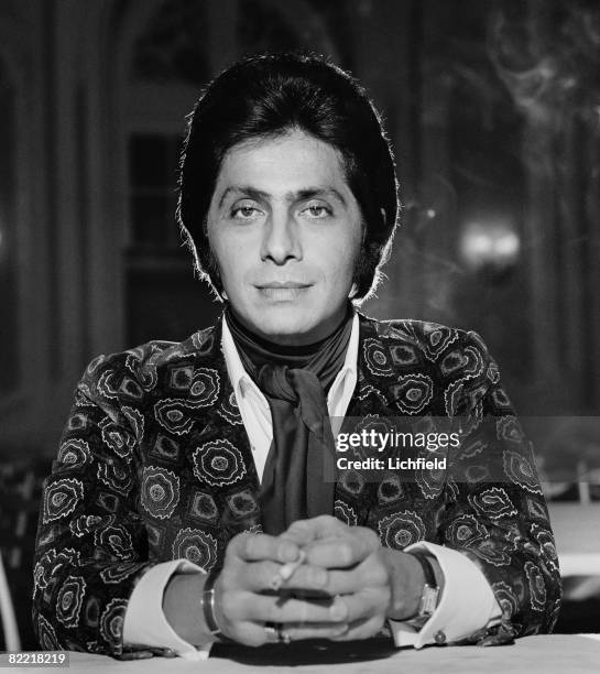 Italian fashion designer Valentino, photographed at the Savoy Hotel in London on 6th November 1968. .