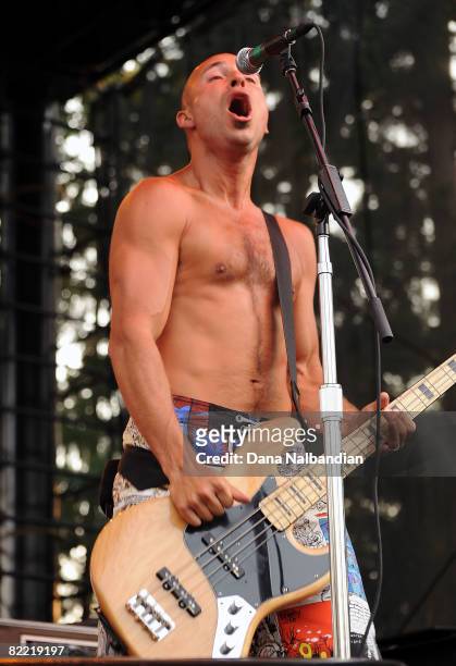 Bret Bollinger of Pepper performs at the Marymoor Amphitheater on August 7, 2008 in Redmond, Washington.