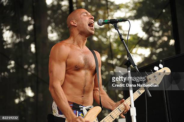 Bret Bollinger of Pepper performs at the Marymoor Amphitheater on August 7, 2008 in Redmond, Washington.