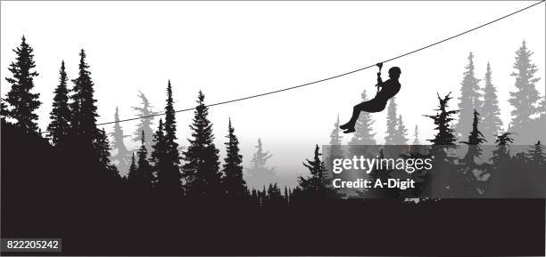 pines-manningpark - zipline stock illustrations