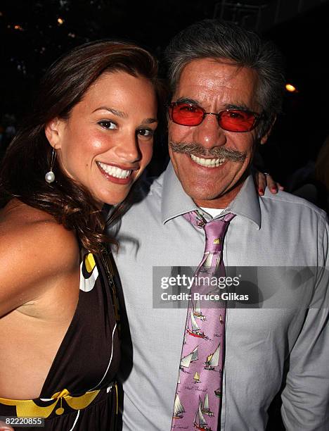 Geraldo Rivera and wife pose at the Opening Night arrivals for "Hair" at Shakespeare in the Park at the Delacorte Theater in Central Park on August...