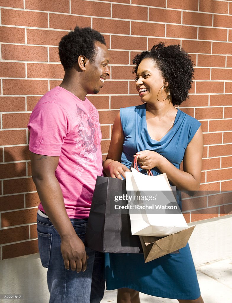 Couple with shopping bags