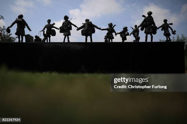 Every Which Way' The British Evacuees Association Memorial after it was unveiled today by HRH The Duke of Gloucester at The National Memorial...